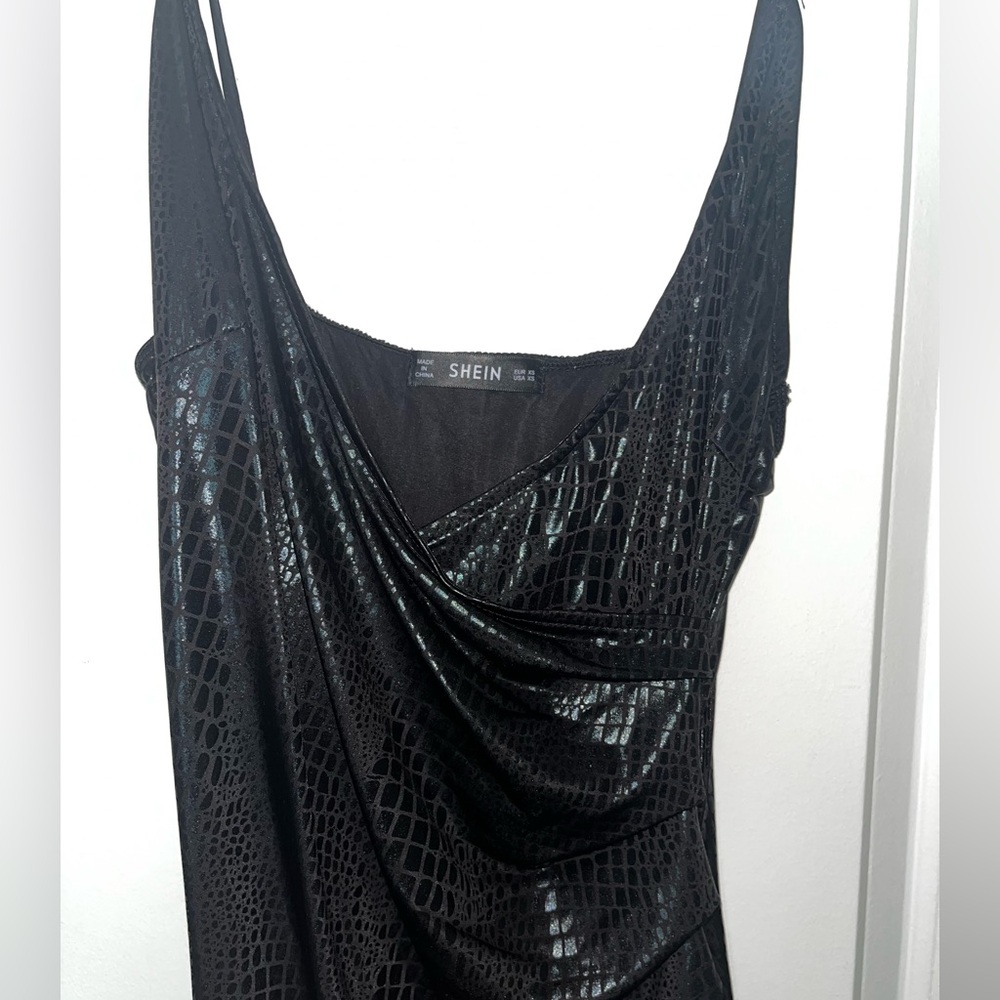 Black Alligator Print Dress